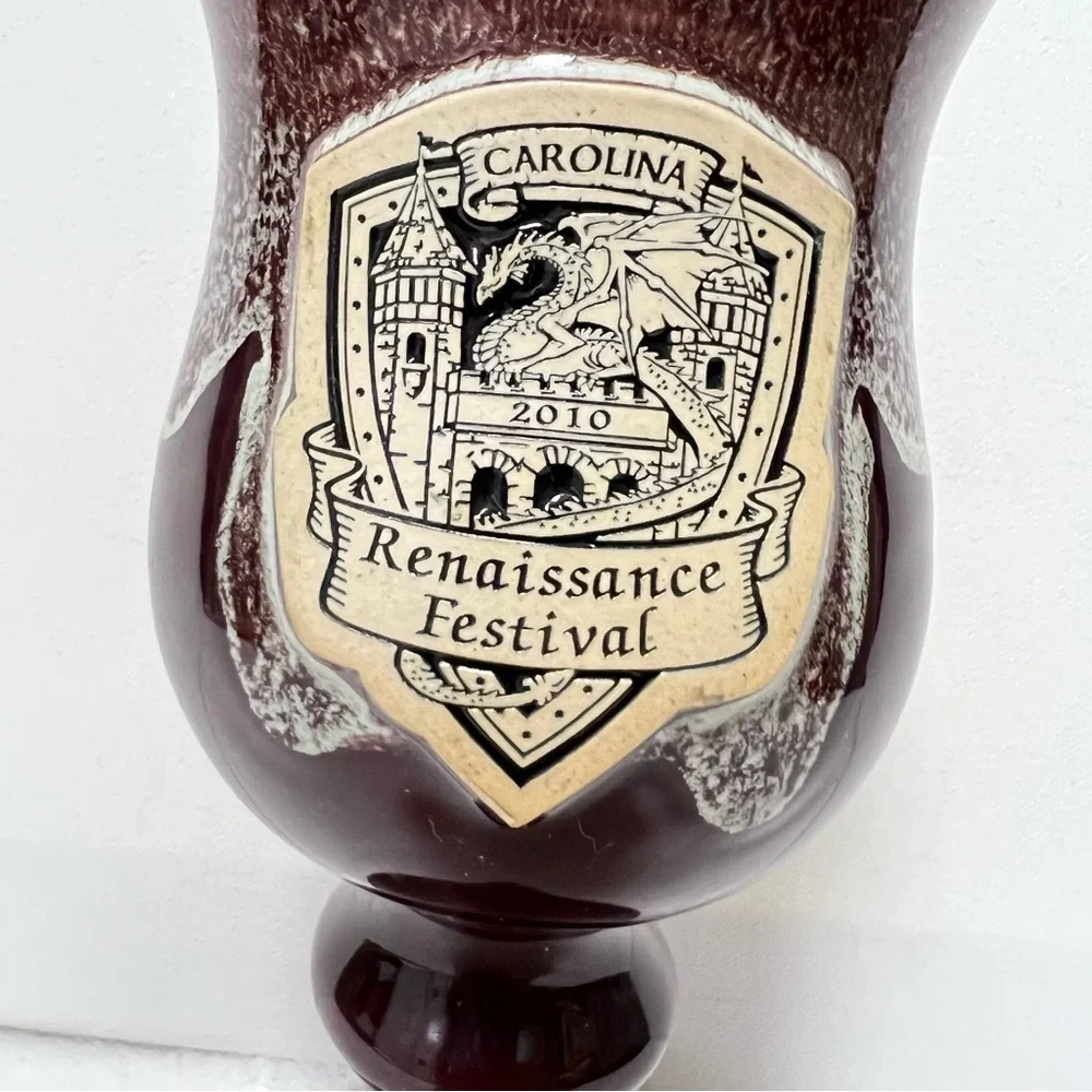 Carolina Renaissance Festival 2010 Pottery Tankard Drinking Cup Goblet